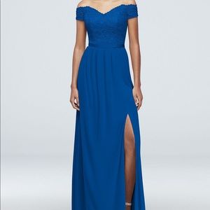 Royal blue David’s Bridal Bridesmaid’s dress